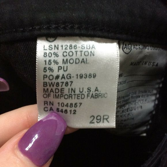 AG Adriano Gold Schmied Jean Black Denim Size 29R - Picture 7 of 8